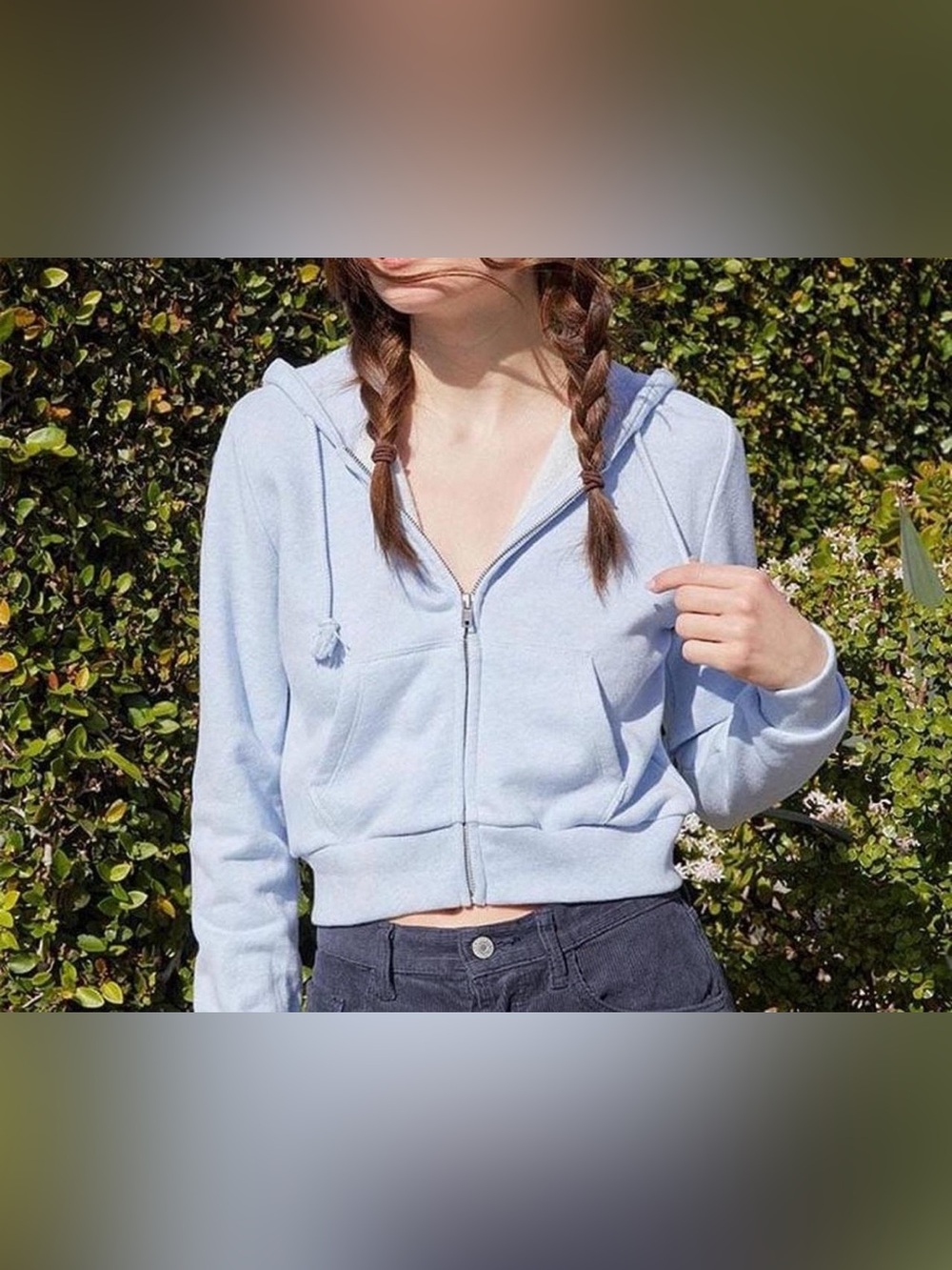 Brandy Melville Crystal Cropped Hoodie